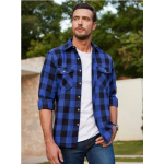 sogami Mens Long Sleeve Plaid Flannel Casual Shirts Button Down Male Regular Fit