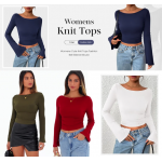 PRETTYGARDEN Women's Long Sleeve Shirts Fall Going Out Tops Casual Boat Neck Bell Sleeve Ribbed Ruched Knit Blouse PRETTYGARDEN Women's Long Sleeve Shirts Fall Going Out Tops Casual Boat Neck Bell Sleeve Ribbed Ruched Knit Blouse