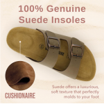Cushionaire Lane Cork Footbed Sandals for Women – Comfortable Double Buckle Slip-On with Genuine Suede Footbed & Arch Support Slides for Women Footwear Cushionaire Lane Cork Footbed Sandals for Women – Comfortable Double Buckle Slip-On with Genuine Suede Footbed & Arch Support Slides for Women Footwear