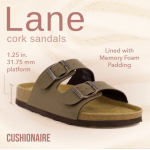 Cushionaire Lane Cork Footbed Sandals for Women – Comfortable Double Buckle Slip-On with Genuine Suede Footbed & Arch Support Slides for Women Footwear Cushionaire Lane Cork Footbed Sandals for Women – Comfortable Double Buckle Slip-On with Genuine Suede Footbed & Arch Support Slides for Women Footwear